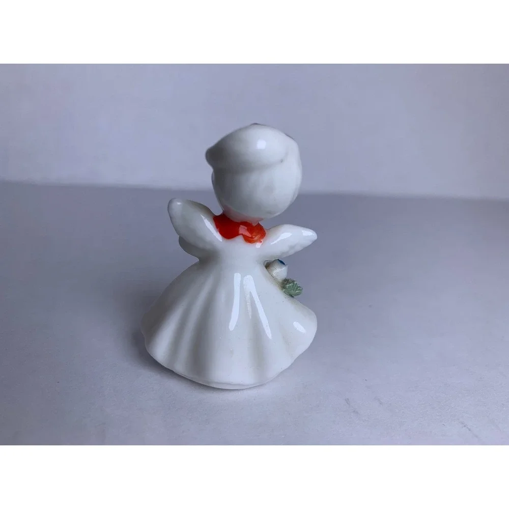 Vintage Miniature Porcelain Angel Figurine Gold Trim Hand Painted Mid-Century‎